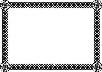 Rectangular Black Viking Frame with knot patterns and Norse shields in the corners.
