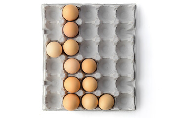 fresh farm eggs isolated in carton