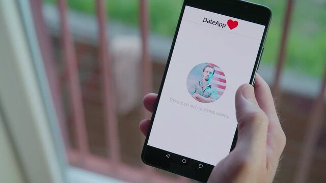 Right swipe big like to women on smartphone dating app 4K