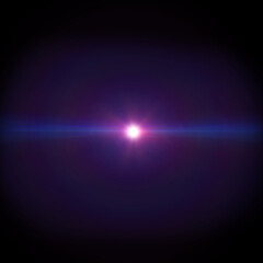 Flare lens on dark background 