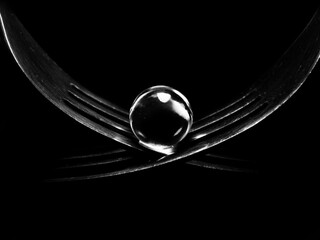 black and white abstract sphere