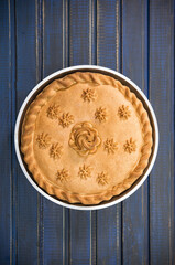 Sweet Potato Pie on the wooden table