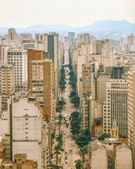 Panoramic view of Sao Paulo old town, Brazil