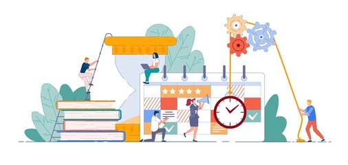 Agile team. Business people planning and working with Scrum or Kanban board. Team working on time management strategy and agility in office. Agile teamwork concept