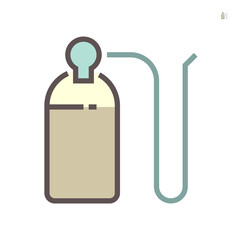 Oxygen gas tank and pressure gauge for steel cutting work vector icon design, 64x64 pixel perfect and editable stroke.