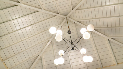 Beautiful luxury electric ceiling light lamp decoration interior of room.