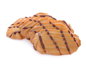  butter cookies  isolated on white background