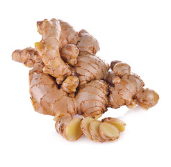 Fresh ginger isolated on white background