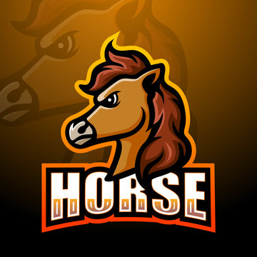 Horse head mascot esport logo design