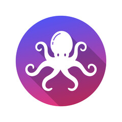 Octopus Icon with Shadow.