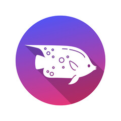 Reef Fish Icon with Shadow. 