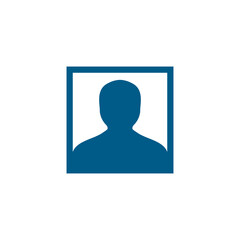 Avatar Blue Icon On White Background. Blue Flat Style Vector Illustration