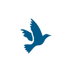 Bird Blue Icon On White Background. Blue Flat Style Vector Illustration