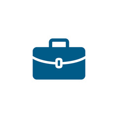 Briefcase Blue Icon On White Background. Blue Flat Style Vector Illustration