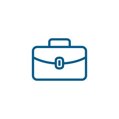 Briefcase Line Blue Icon On White Background. Blue Flat Style Vector Illustration