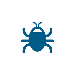 Bug Blue Icon On White Background. Blue Flat Style Vector Illustration