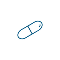 Capsule Line Blue Icon On White Background. Blue Flat Style Vector Illustration