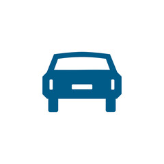 Car Blue Icon On White Background. Blue Flat Style Vector Illustration