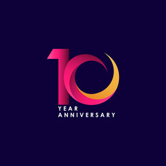10 Years Anniversary Celebration Vector Template Design Illustration