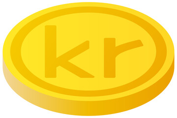 The Icelandic Krona currency symbol coin