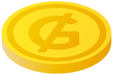 The Guarani currency symbol coin