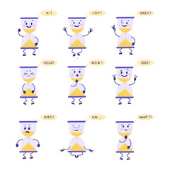 Transparent sandglass, time hourglass, sandclock.