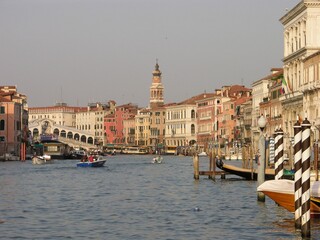 Fototapeta premium Venice, Italy, Grand Canal with Rialto Bridge