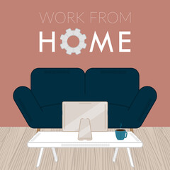 Work from home poster. Home office