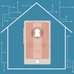 Work from home poster. Home office