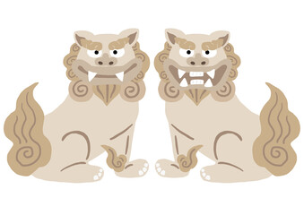 シーサーのセット　沖縄