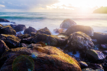 Sunset on Muir Beach, Marin County, California, USA