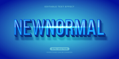 Modern Blue New Normal editable text effect vector