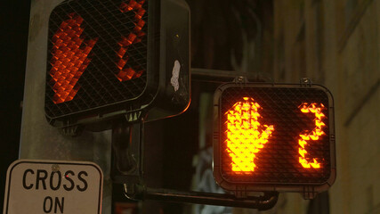 Red light ciountdown for pedestrians in Los Angeles - LOS ANGELES, CALIFORNIA - APRIL 21, 2017 -...