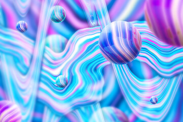 Fantasy color planet creative wallpaper, holographic metal foil texture background.