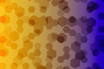 Abstract. Embossed Hexagon , honeycomb purple yellow Background ,light and shadow ,Vector illustration.