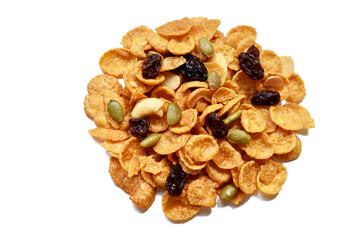 Cornflakes isolated on white background