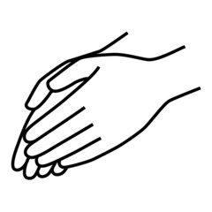 Hands symbol illustration with simple line.