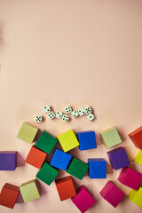 colorful wooden blocks on the floor