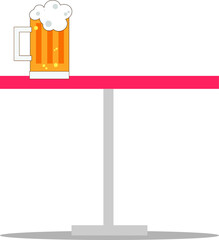 Happy international beer day. Greetings and beer mugs on white background
