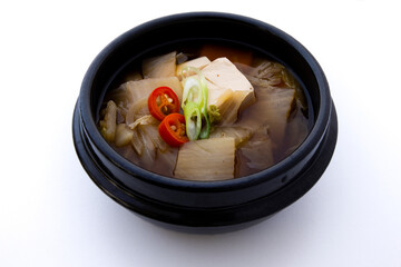 Korean food cabbage soup with tufu