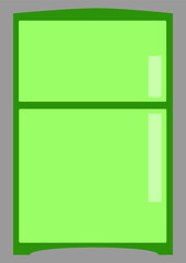 two doors green refrigerator