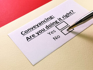 Questionnaire about conveyancing