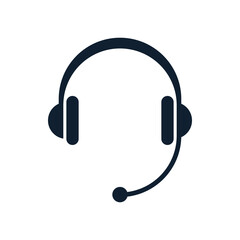 Headphones minimal icon with microphone