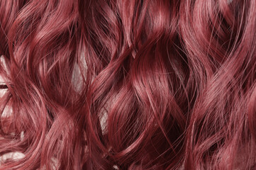 Single piece clip in claret red wavy synthetic hair extensions
