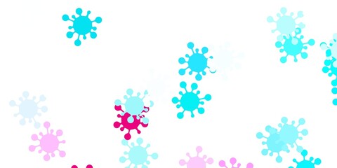 Light blue, red vector texture with disease symbols.