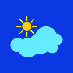 sun & clouds hot summer day icon