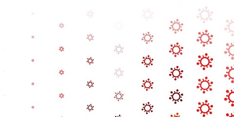 Light Red, Yellow vector template with flu signs.