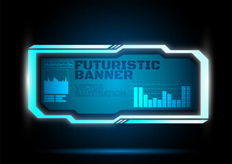 Futuristic banner.  HUD futuristic screen.