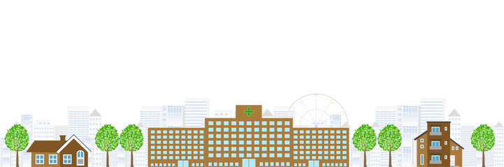 Obraz premium 病院 家 ビル 背景