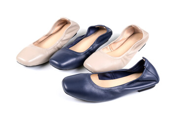 female ballet flat shoes on a white background